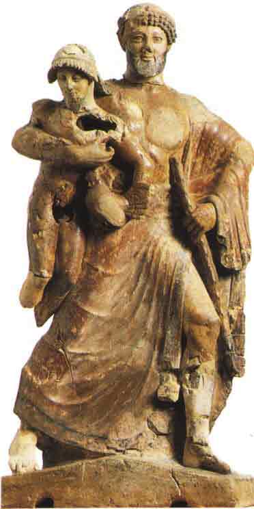 Zeus conduit Ganimède sur L'olympe